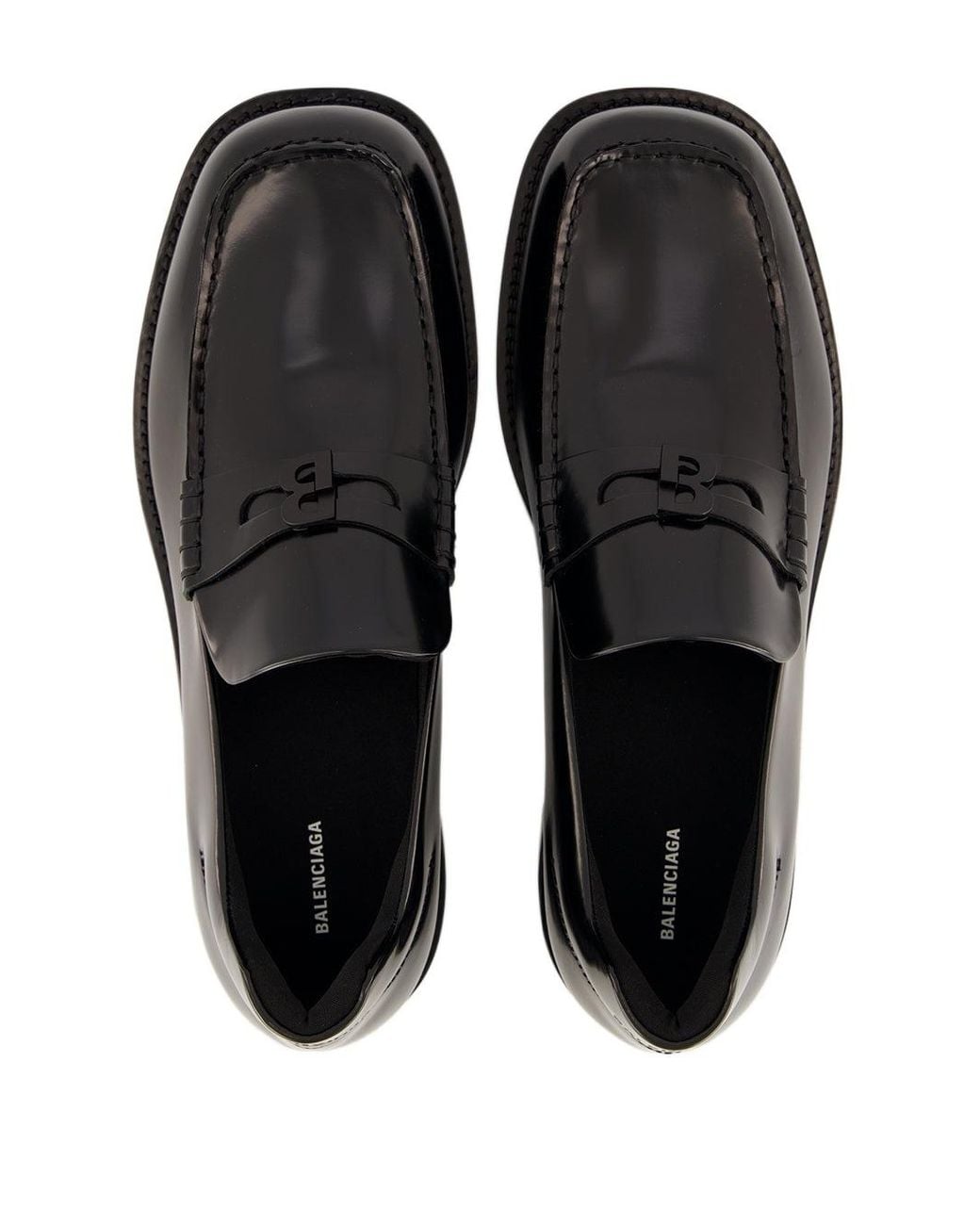 Balenciaga Black Comfy Square-Toe Loafers for men