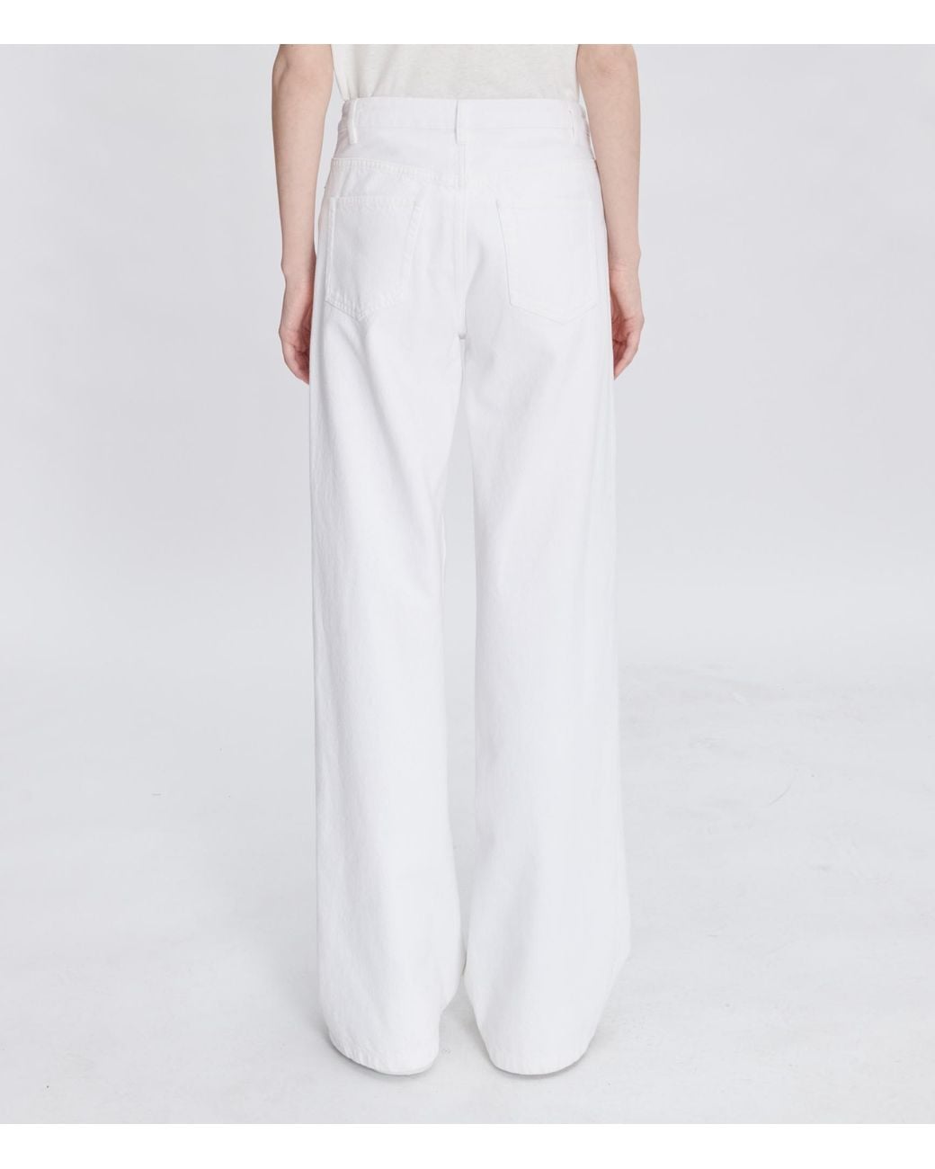 A.P.C. White Elisabeth Button Detailed Wide Leg Jeans