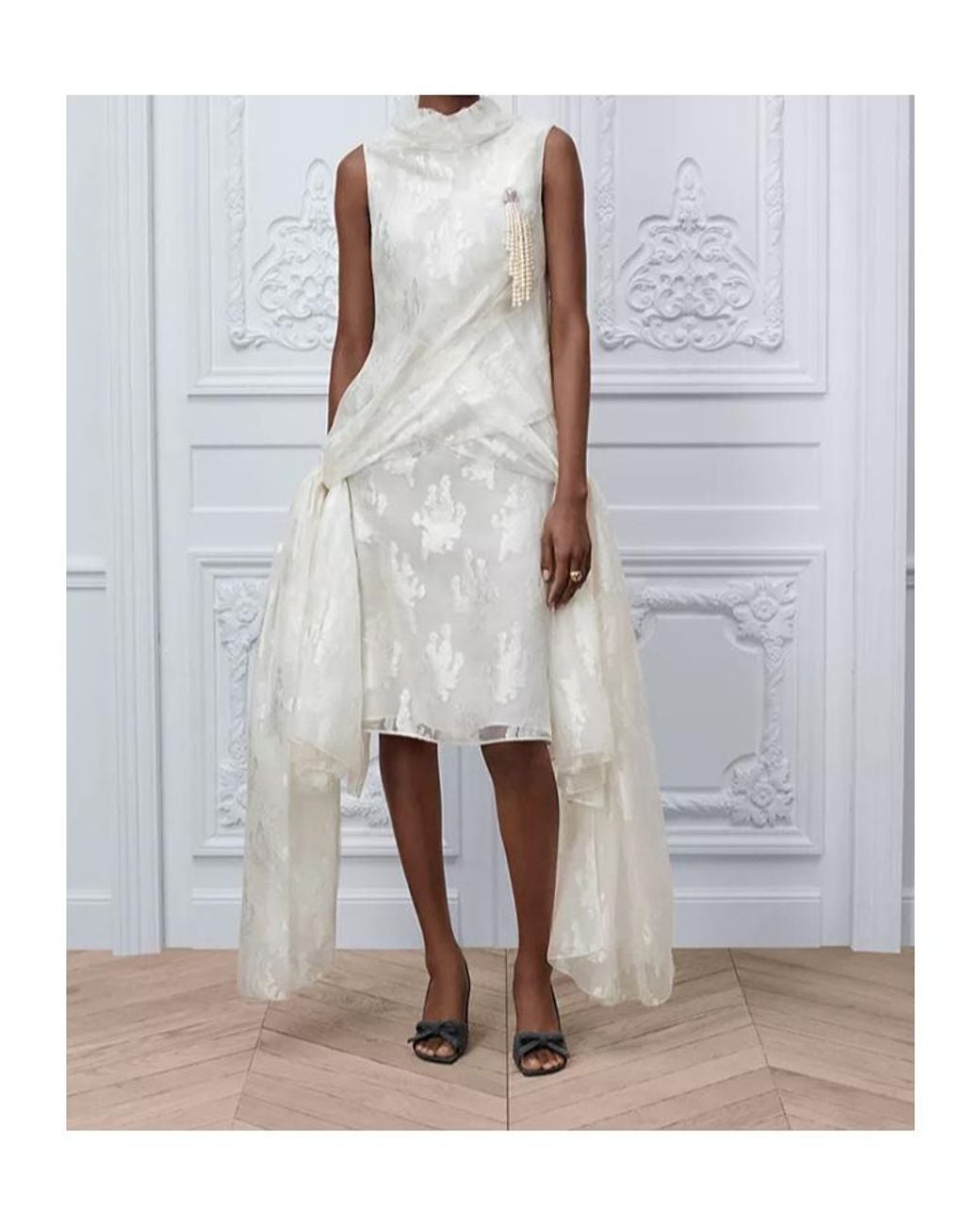 Dior White Mid-Length Draped Dress
