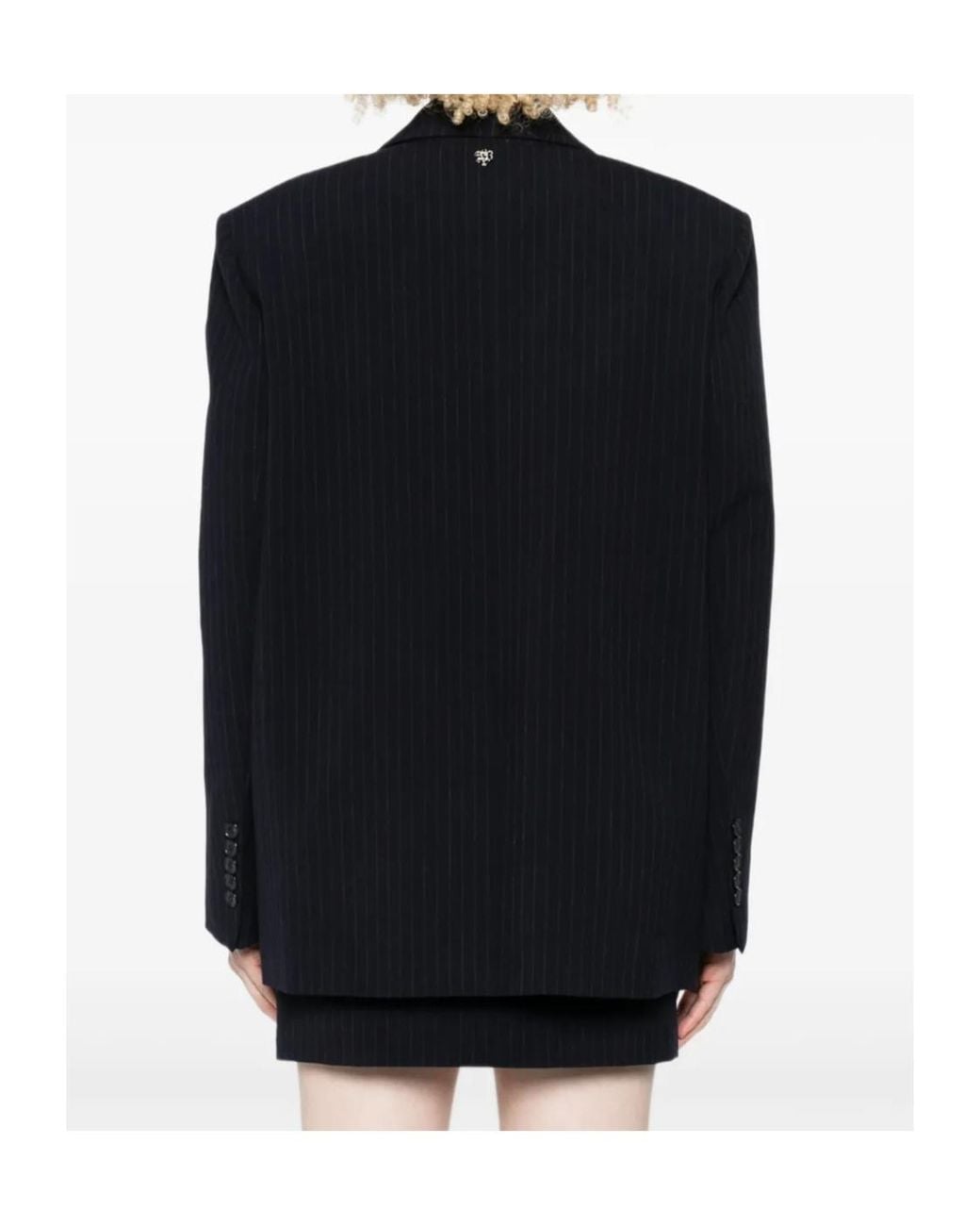 Aniye By Blue Pinstripe-Print Single-Breasted Blazer