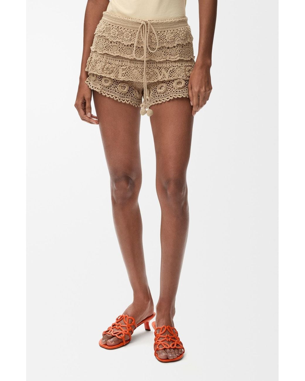 Loewe Natural Crochet Shorts