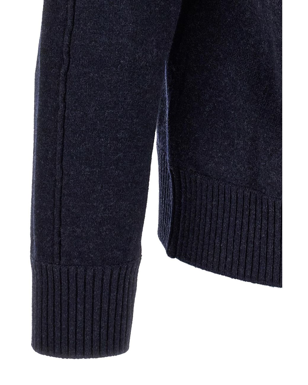 Zegna Blue Wool And Cashmere Polo Shirt for men