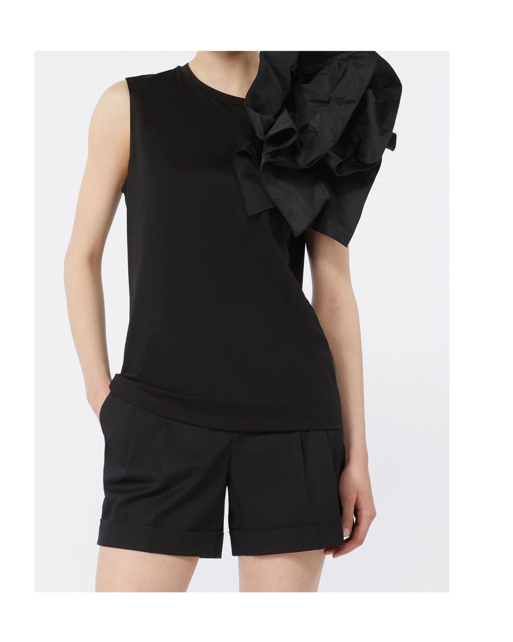 Max Mara Black Oversized Floral T-Shirt