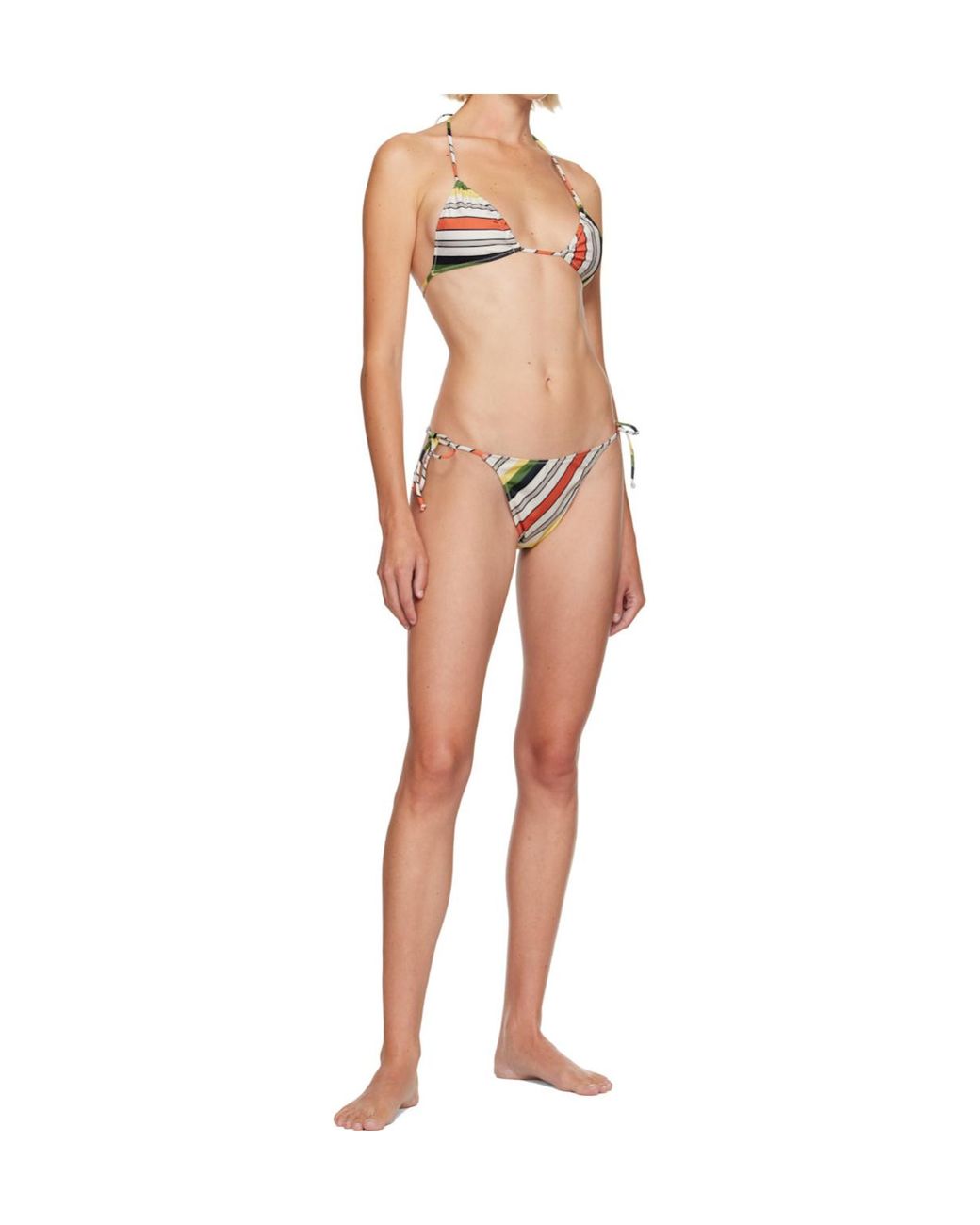 Jean Paul Gaultier Multicolor Lace-Up Bikini Set