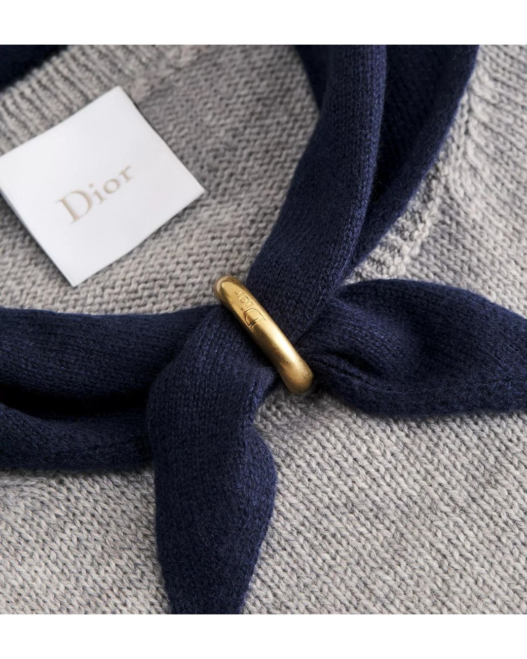 Dior Gray Tied Collar Sweater