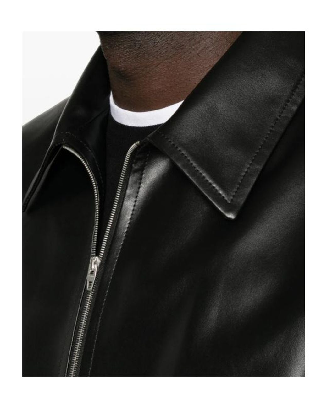 Jil Sander Black Leather Jackets for men