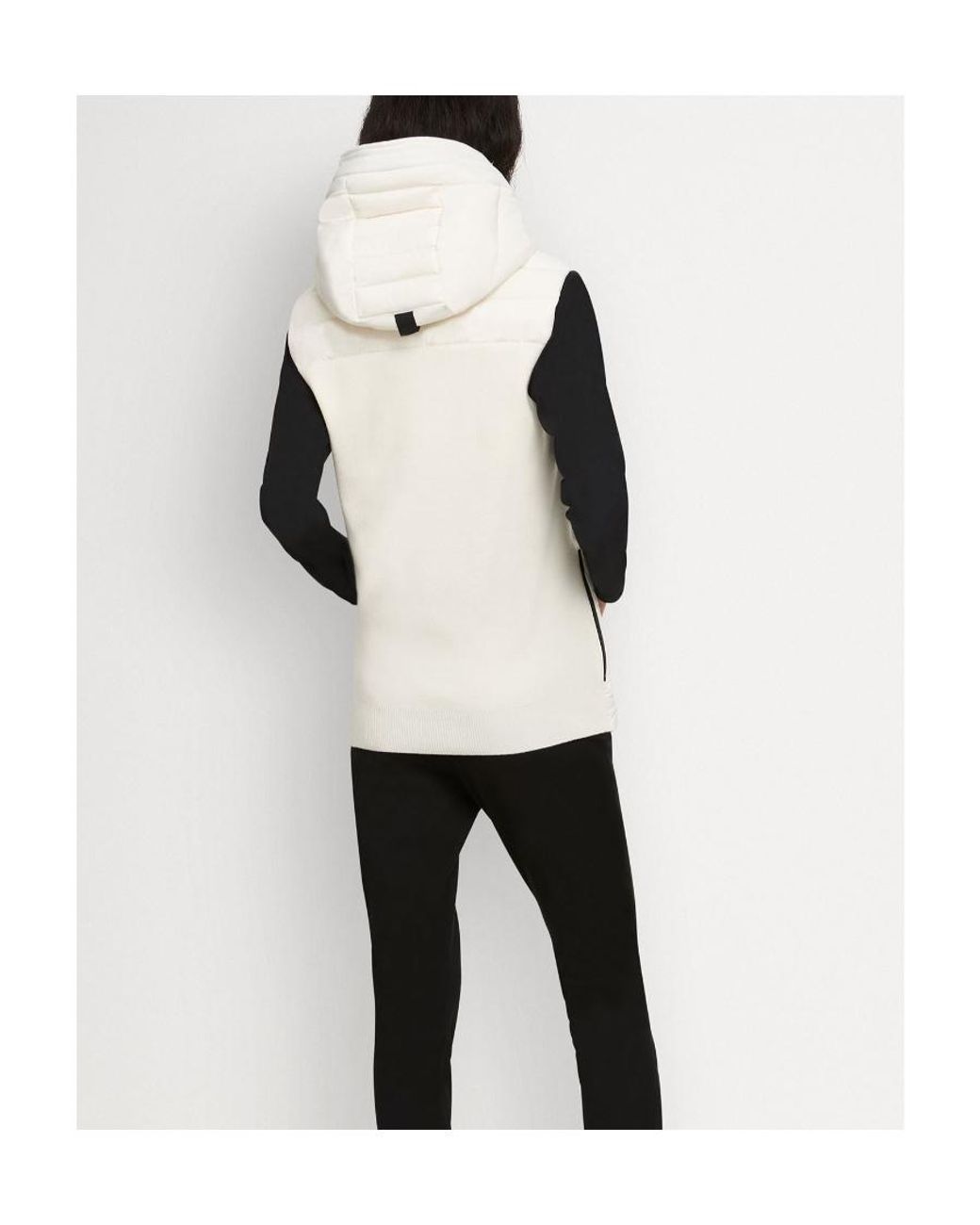 Moose Knuckles White Hooded Quilted Gilet