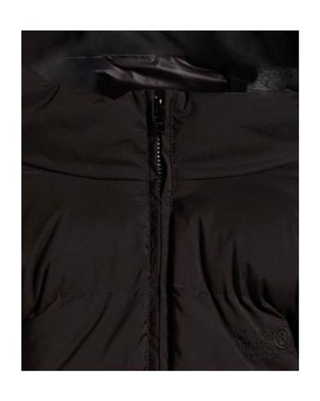 MM6 by Maison Margiela Black Solid-Color Down Jacket