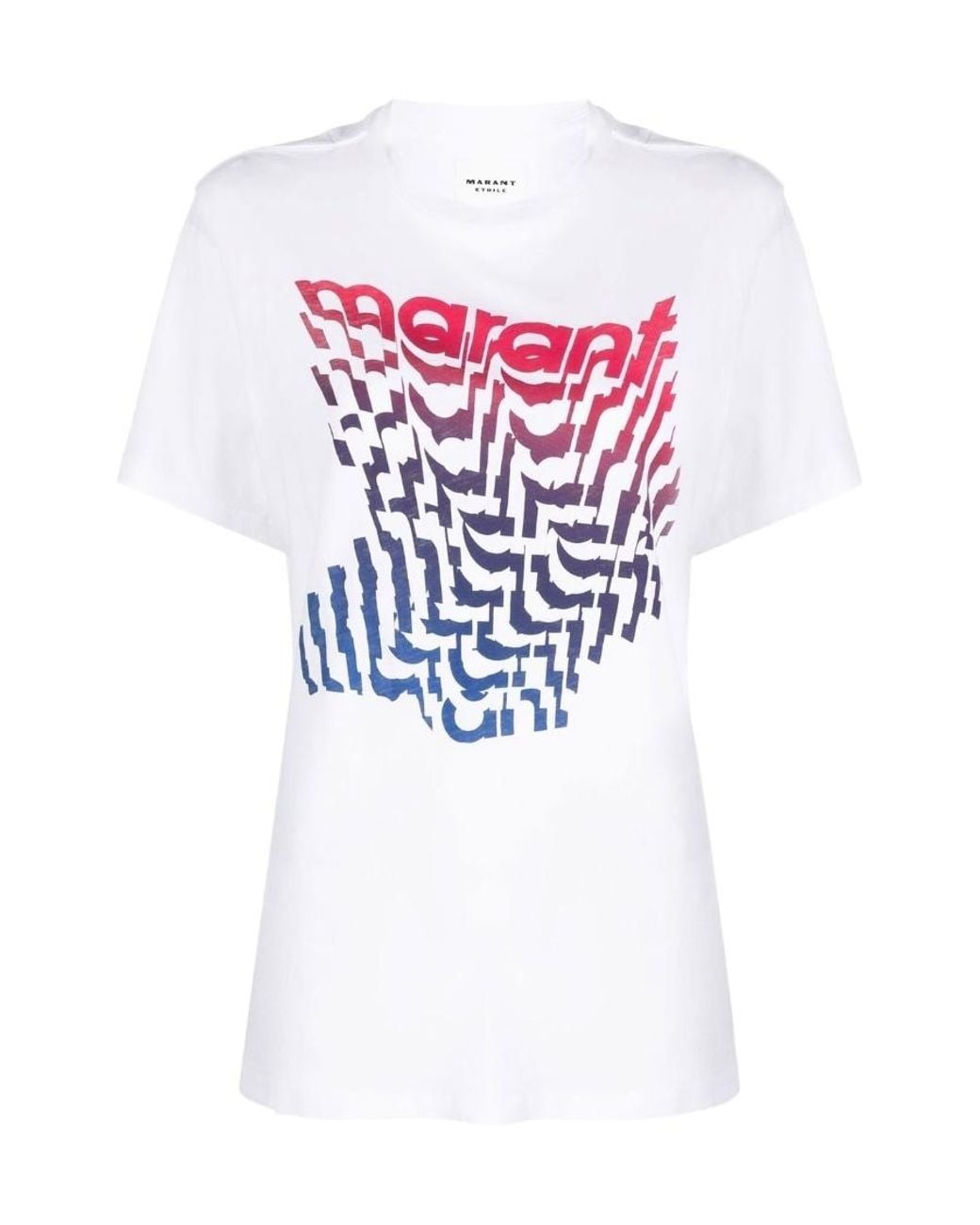 Isabel Marant White Isabel Marant Étoile Logo Printed Crewneck T-Shirt
