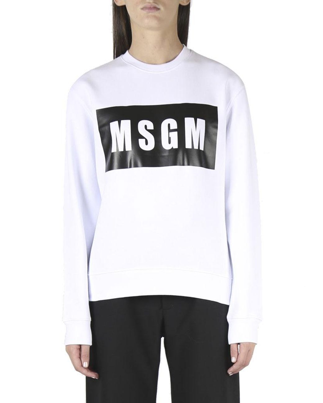 MSGM White Logo Sweater