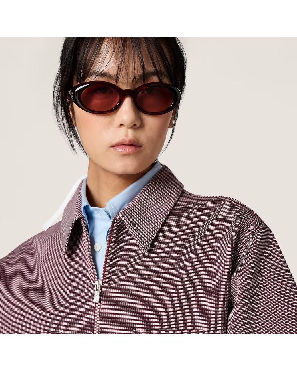 Miu Miu Pink Eyewear Oval-Frame Sunglasses