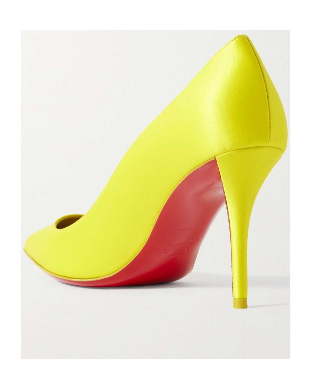 Christian Louboutin Yellow Apostropha 80 Satin Pumps