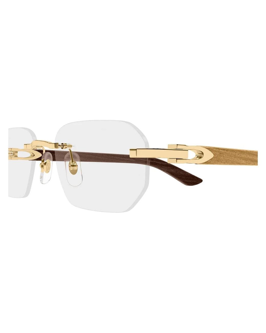 Cartier White Rectangle Frameless Glasses for men
