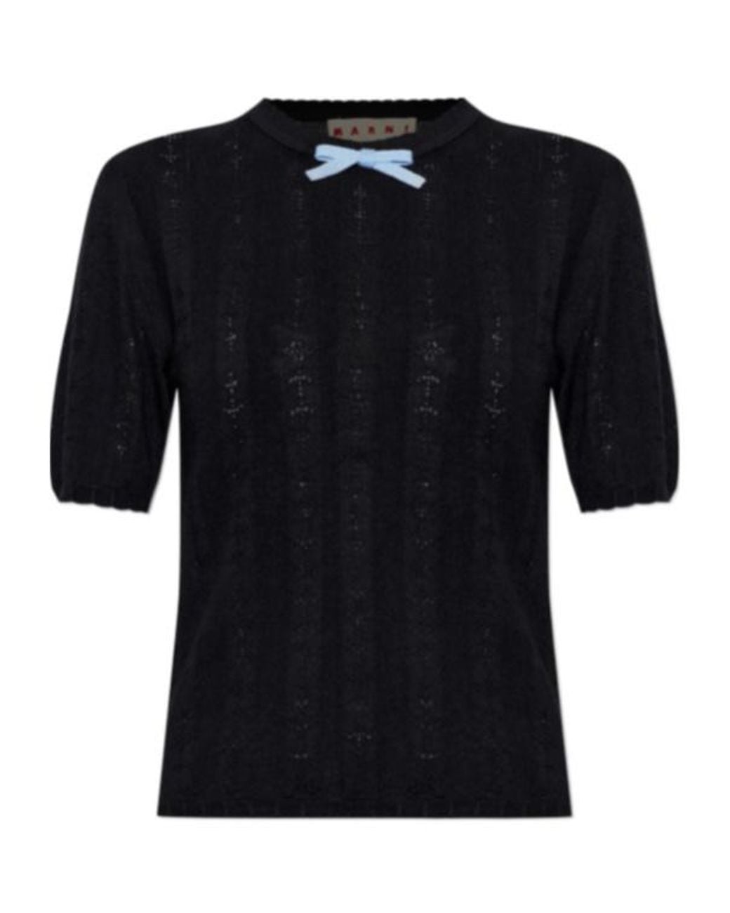 Marni Black Bow Embellished Knitted Jumper