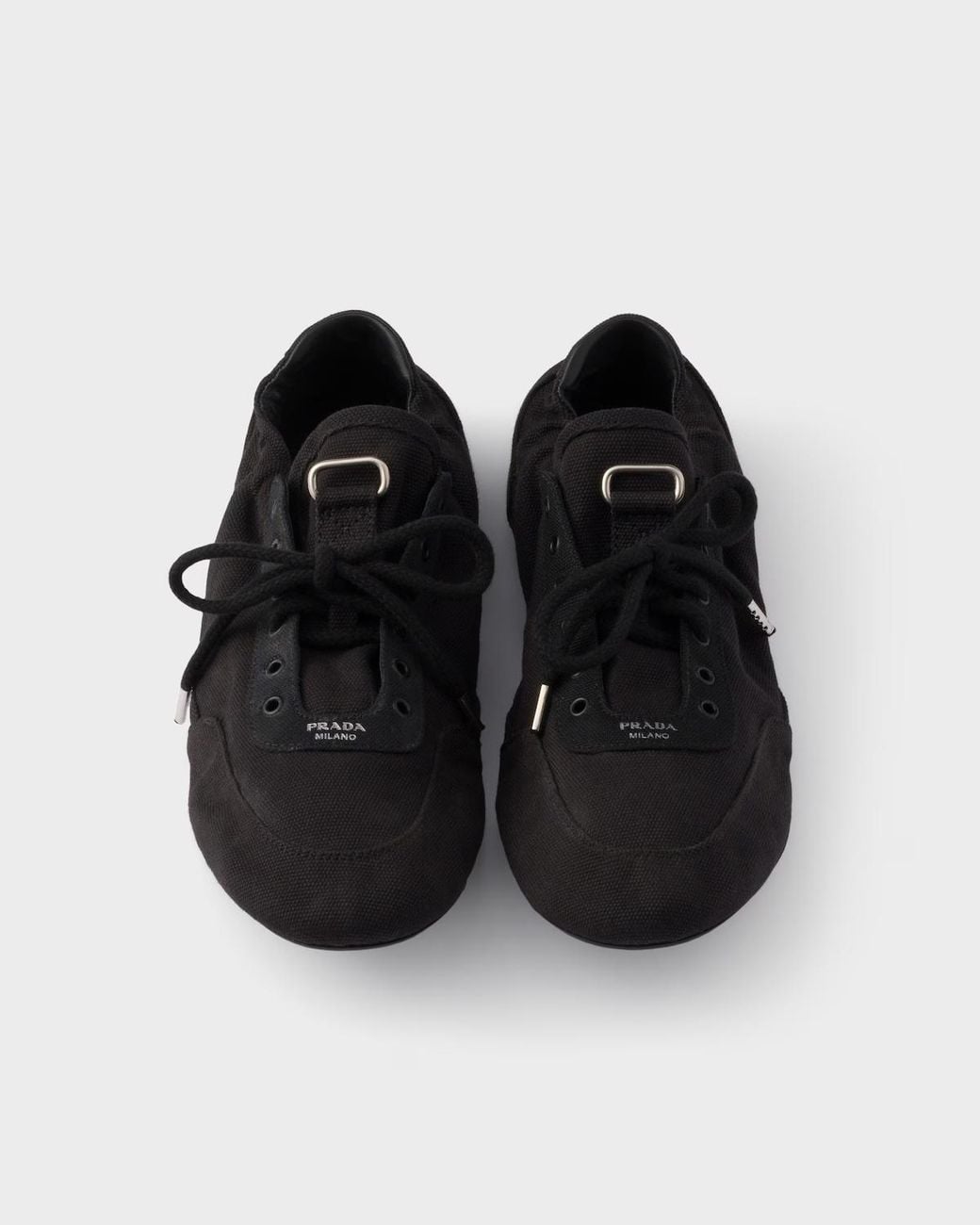 Prada Black Collapse Canvas Sneakers