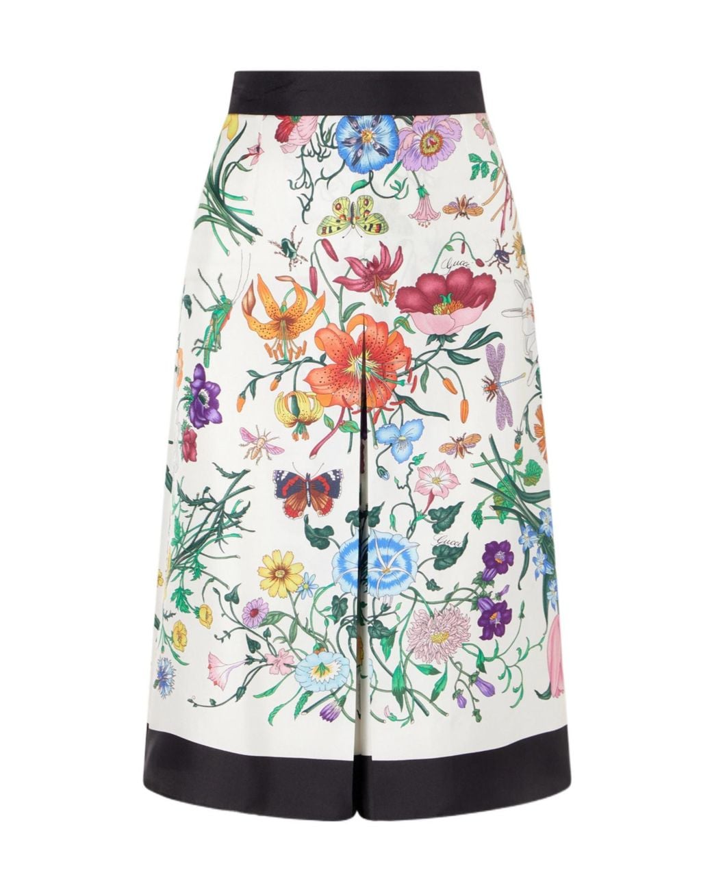 Gucci White Flora Printed Pants