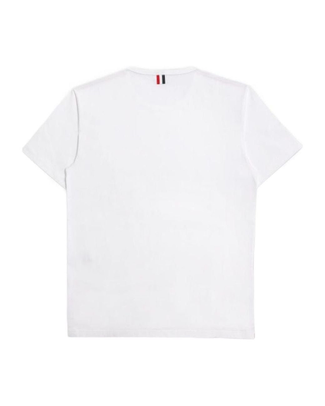 Thom Browne White Striped Trim Pocket T-Shirt for men