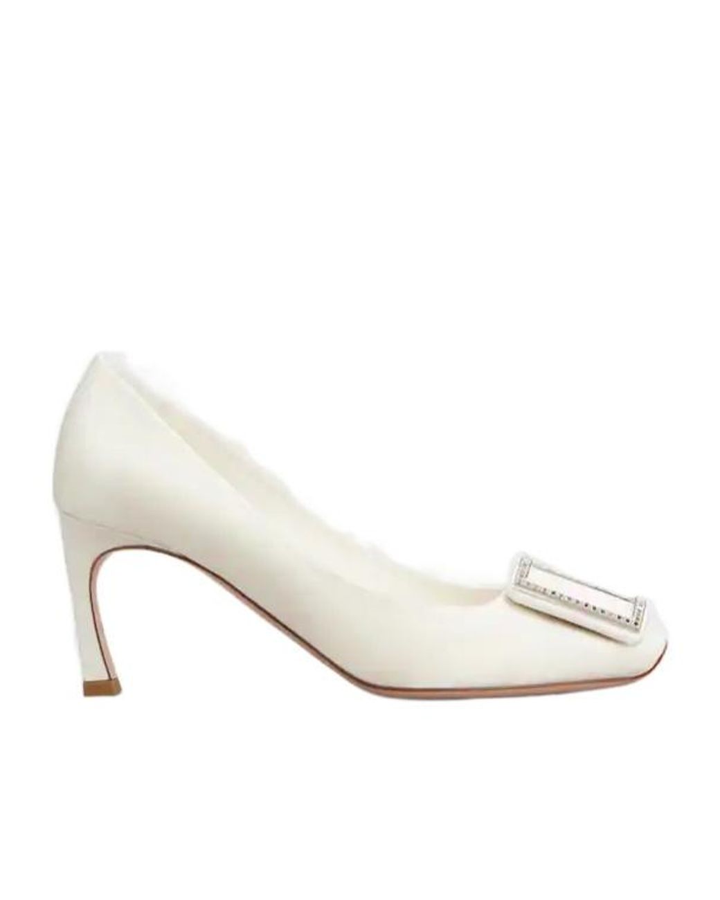 Roger Vivier White Trompette Satin Pumps