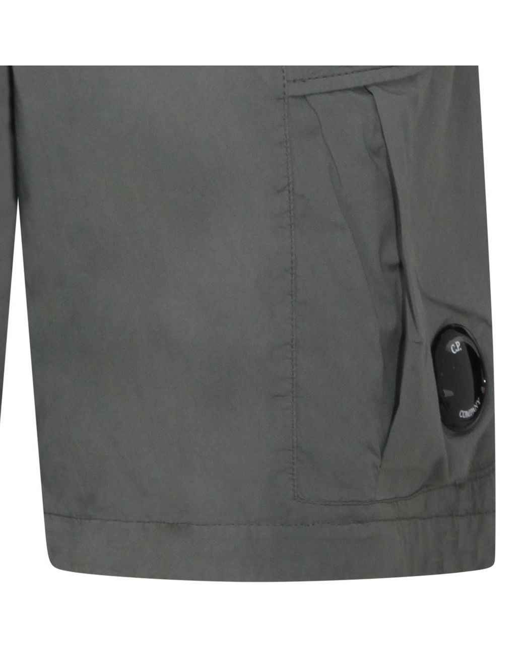 C P Company Gray Lens-Detailed Cargo Shorts for men