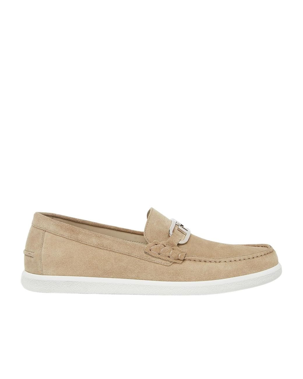 Fendi White O'Lock Slip-On Loafers for men