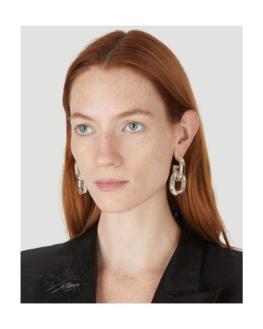 Rabanne Metallic Chain Linked Drop Earrings