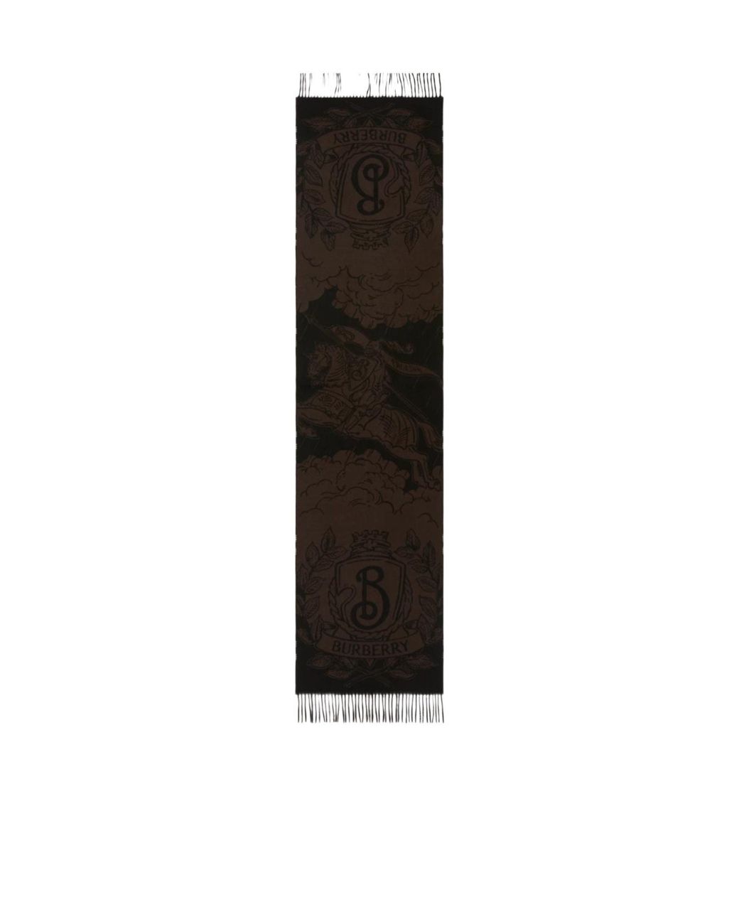 Burberry Black Equestrian-Knight Check Scarf