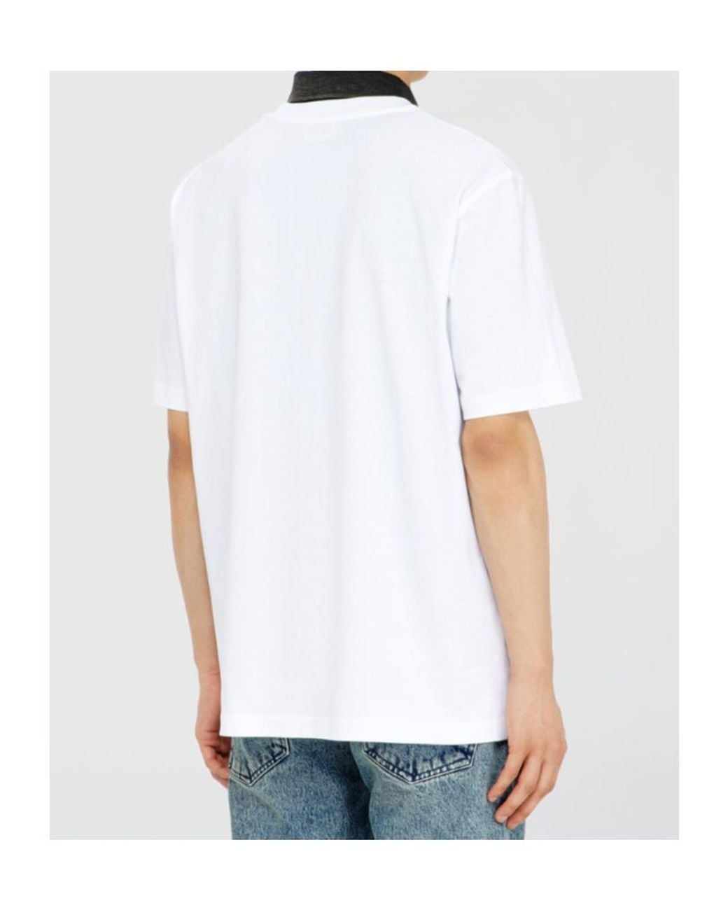 DIESEL White Cotton T-Shirt With Logo Patch for men