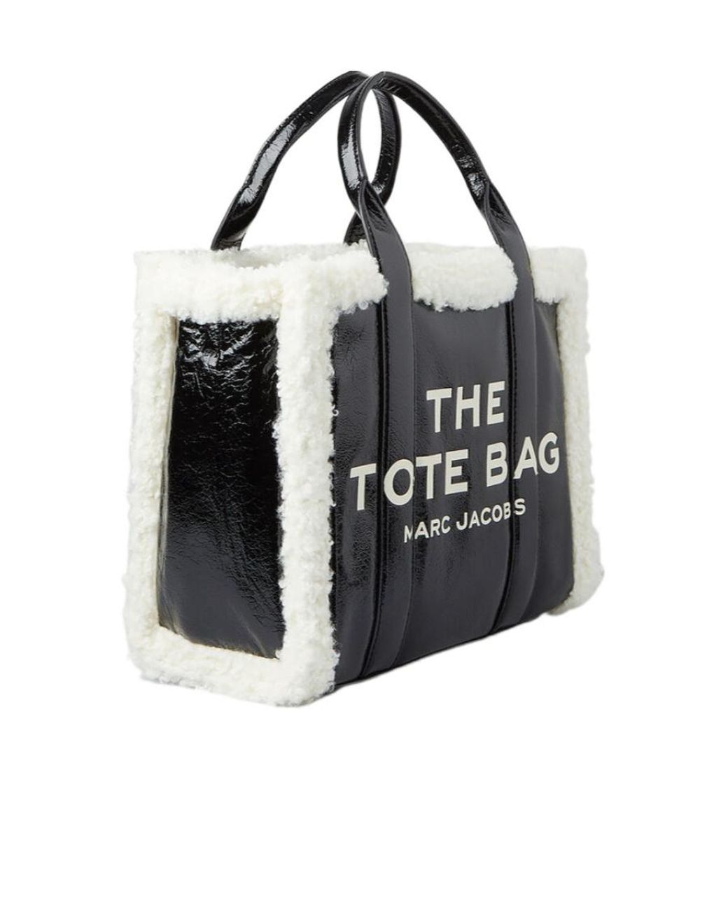 Marc Jacobs Black Medium The Crinkle Shearling Tote Bag