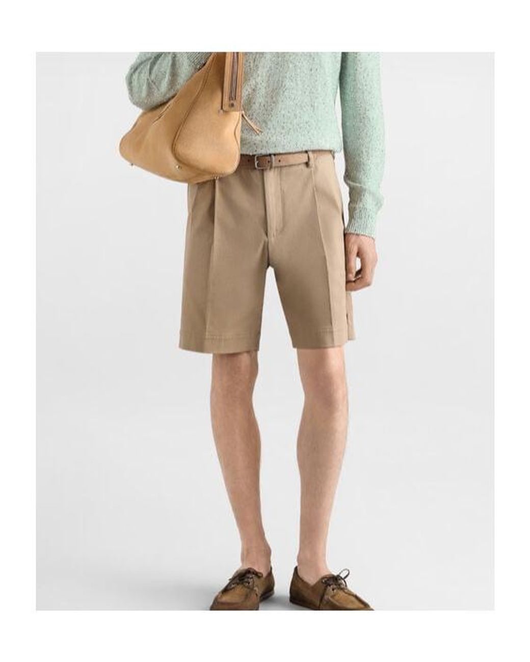Dolce & Gabbana Natural Pleated Tailored Shorts for men