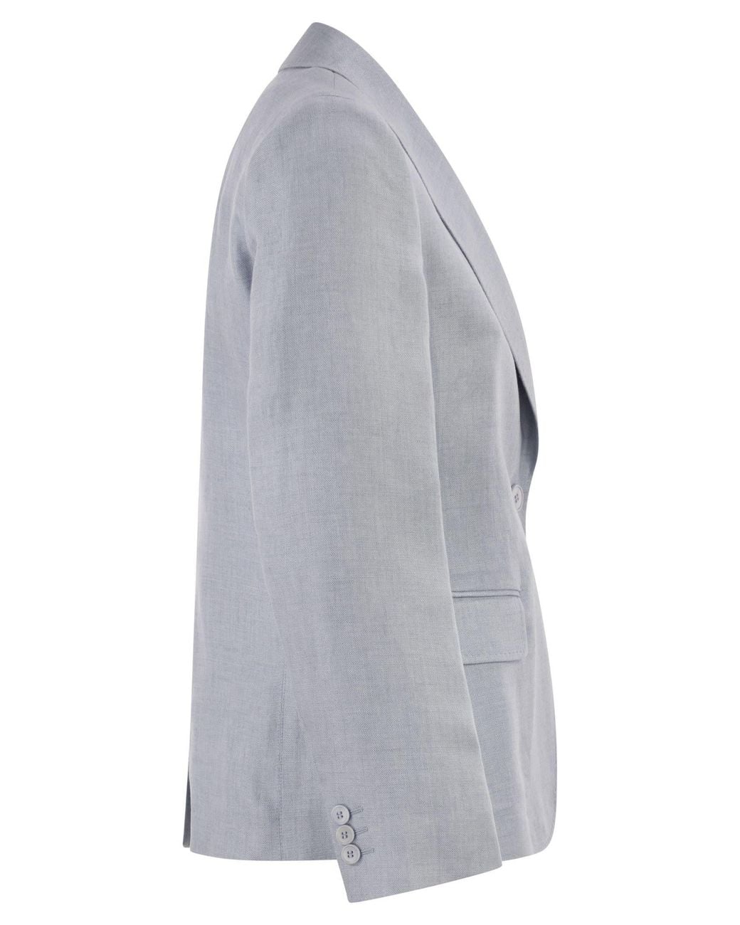Weekend by Maxmara Blue Single-Breasted Linen Blazer