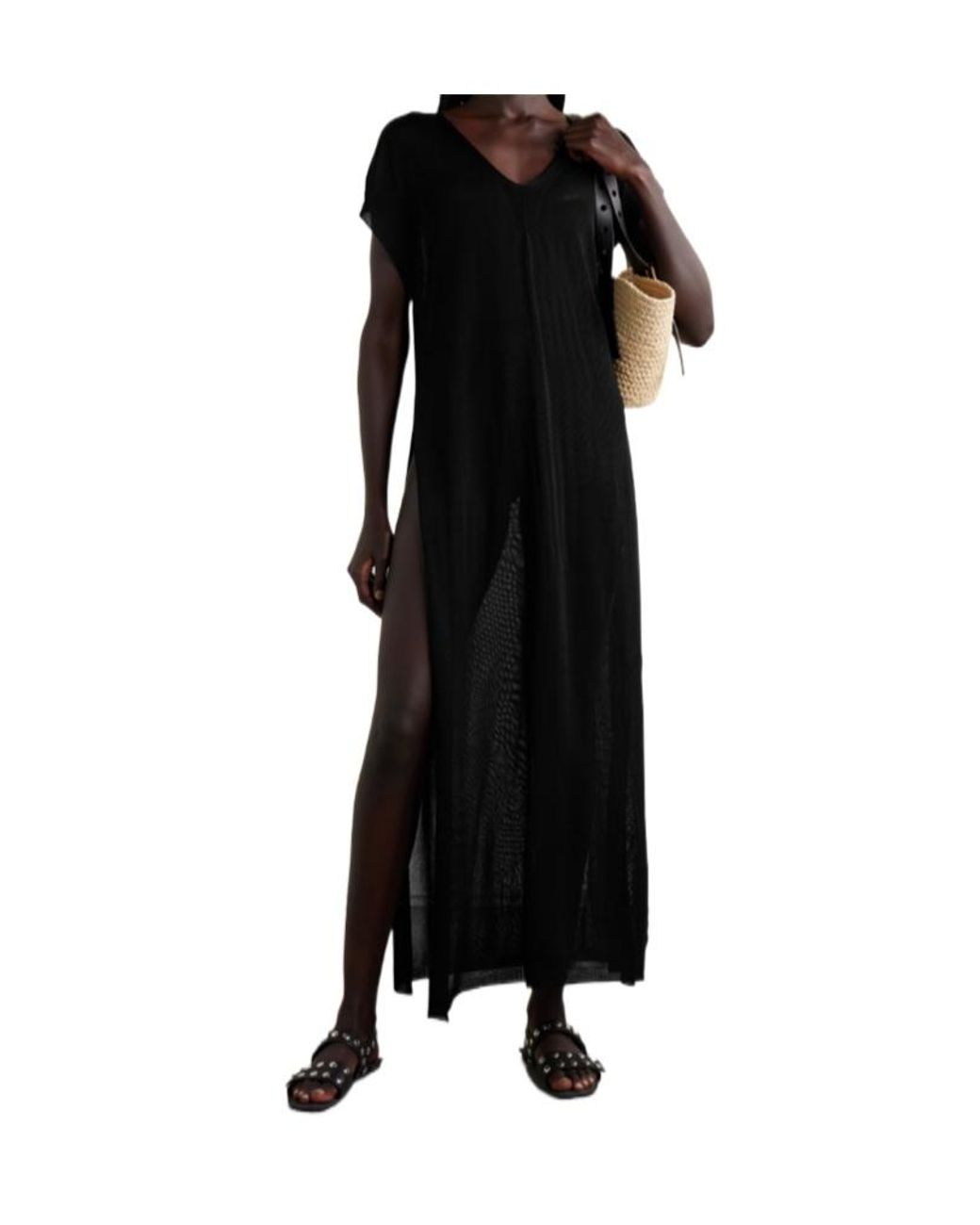 Frankie Shop Black Mysia Knitted Dress