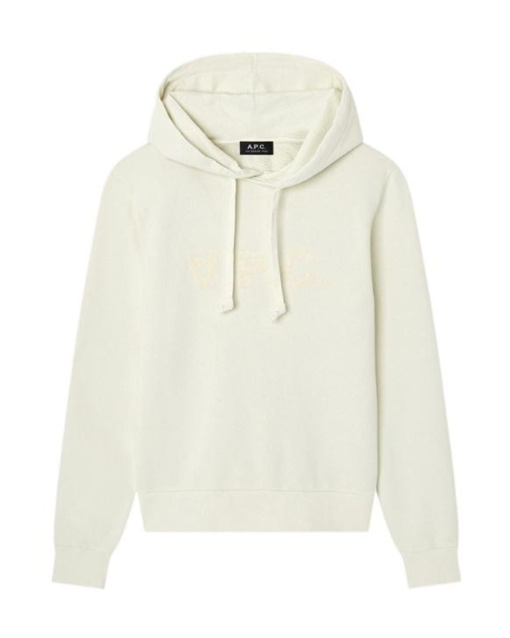 A.P.C. White Drawstring Hooded Sweatshirt for men