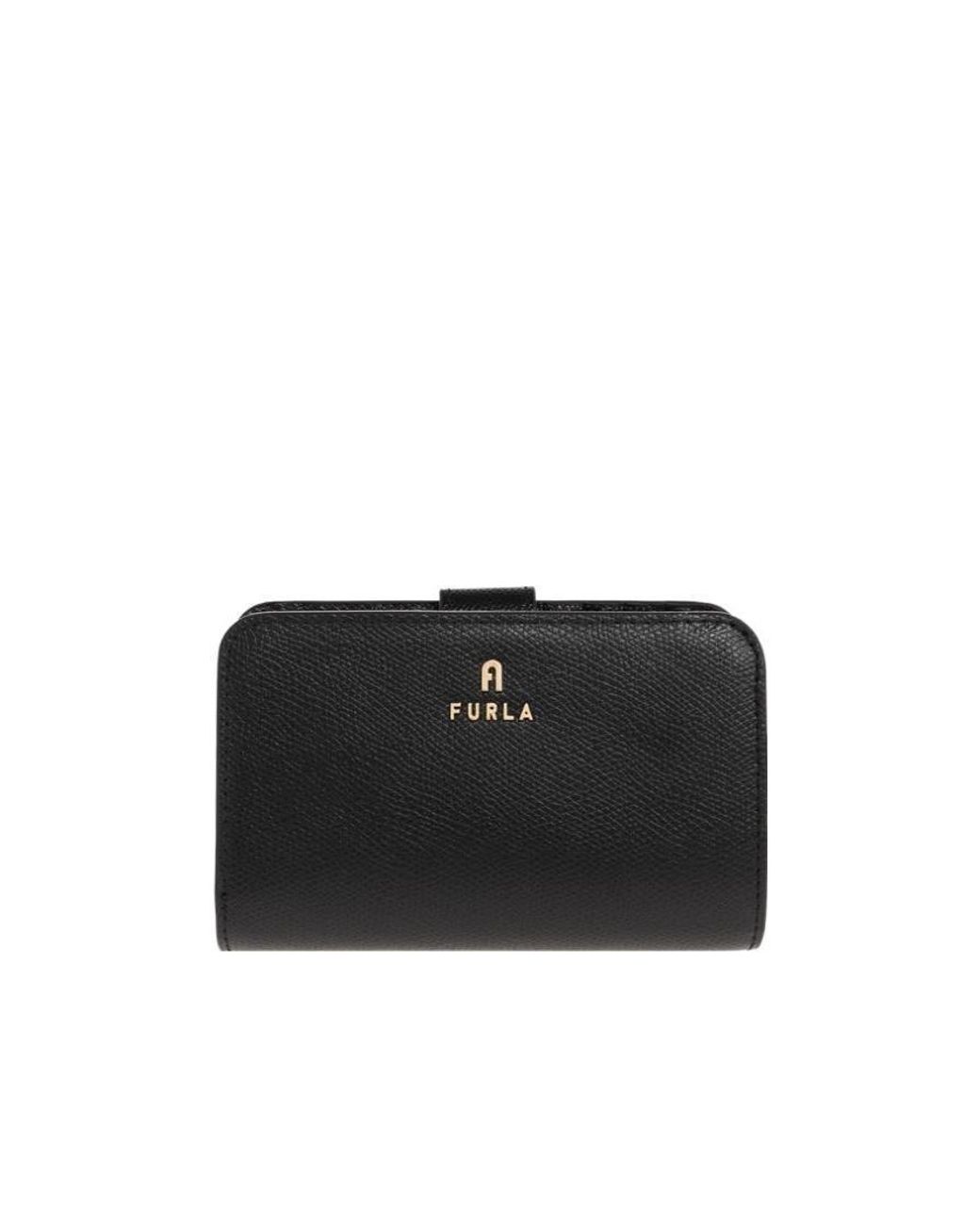 Furla Black Logo-Plaque Zipped Wallet