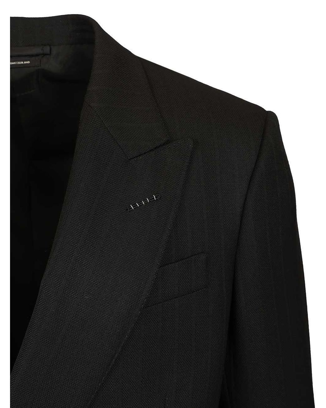 Tom Ford Black Satin Striped Blazer for men