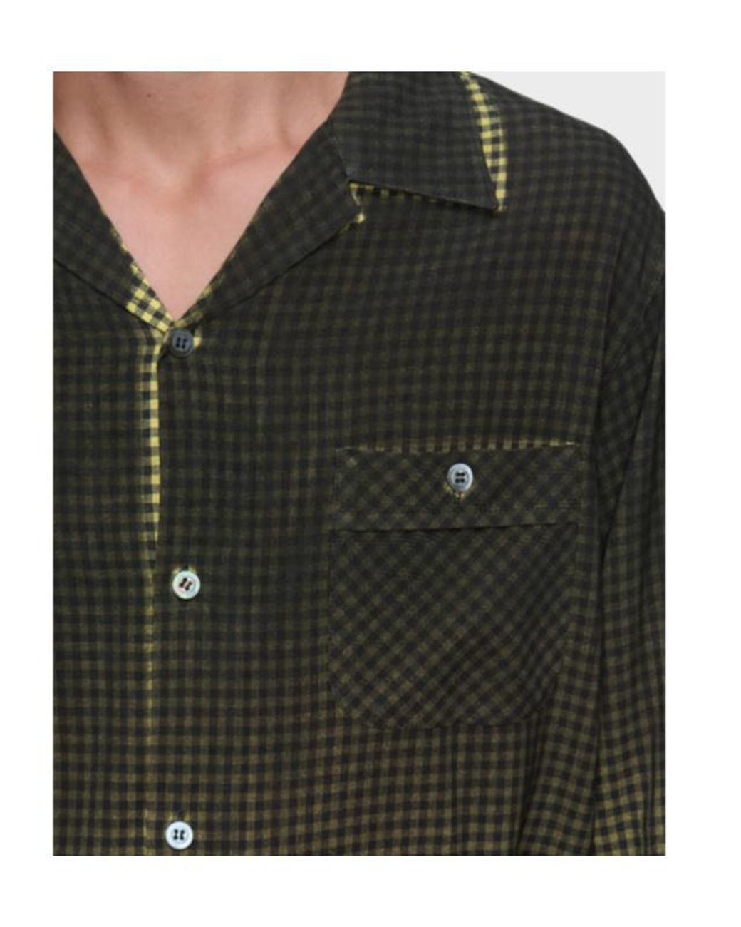 Maison Margiela Green Gradient Check Shirt for men