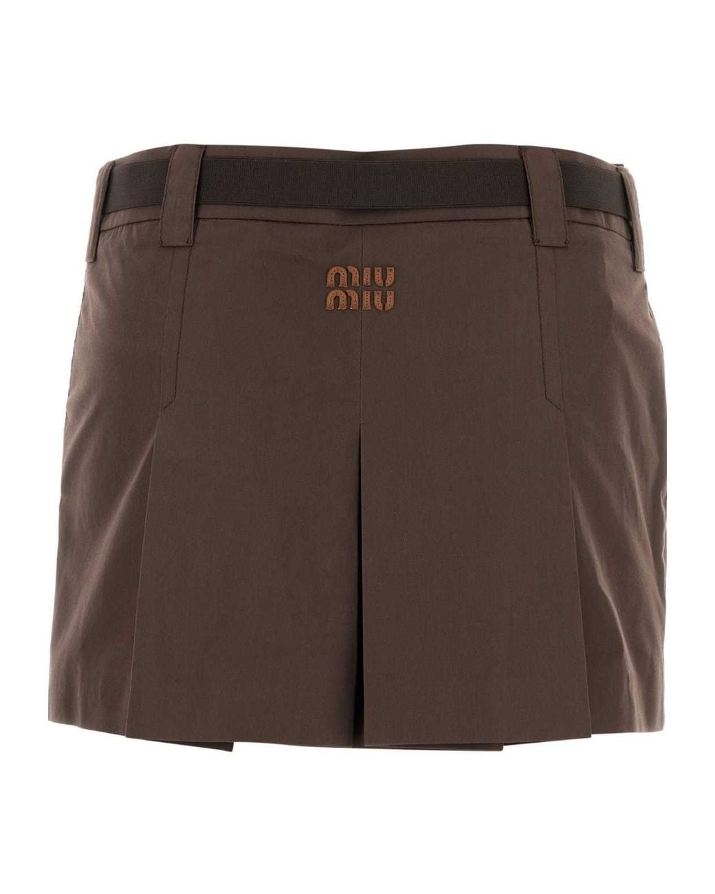 Miu Miu Brown Belted Mini Skirt