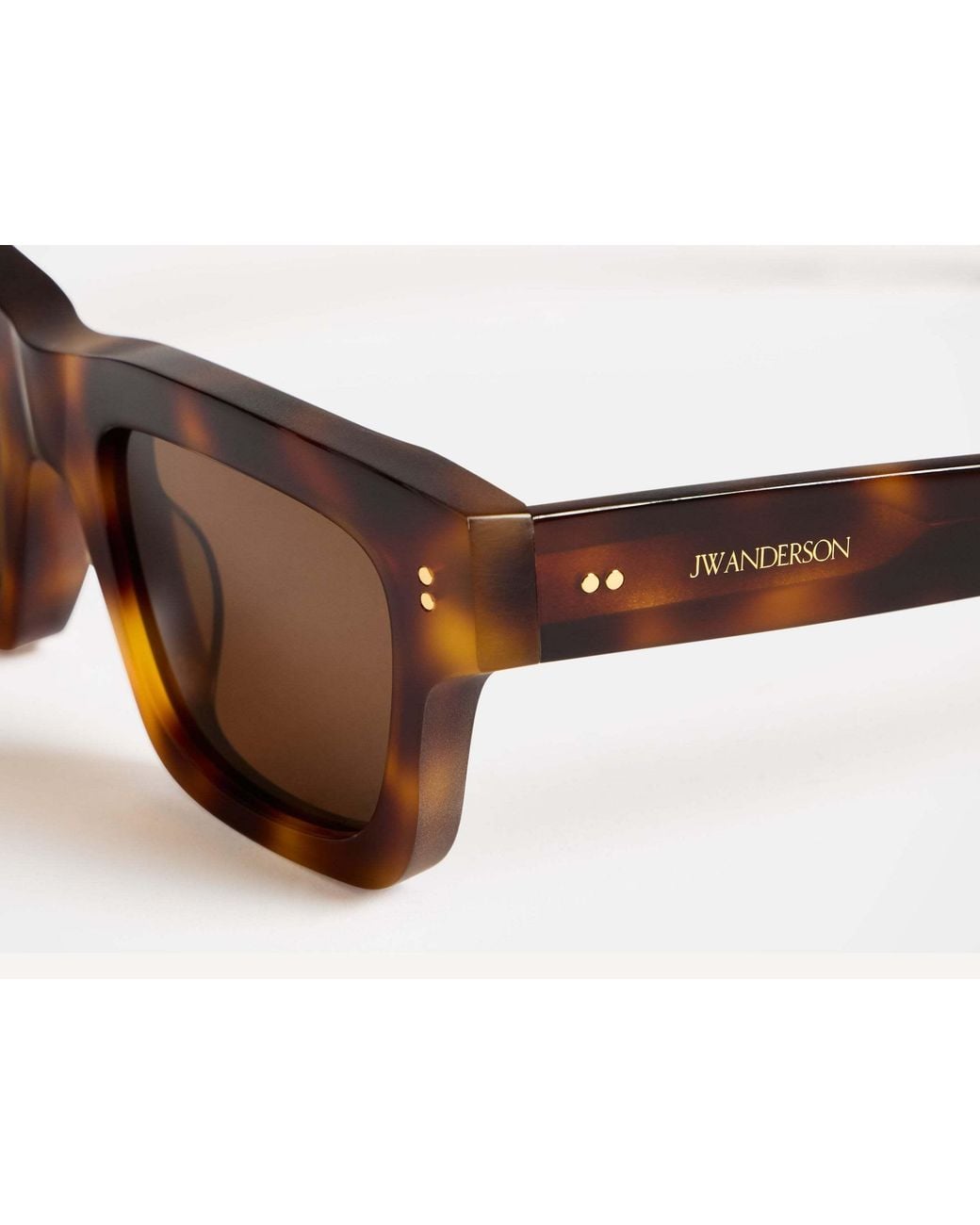 J.W. Anderson Brown Tortoiseshell-Effect Square-Frame Sunglasses