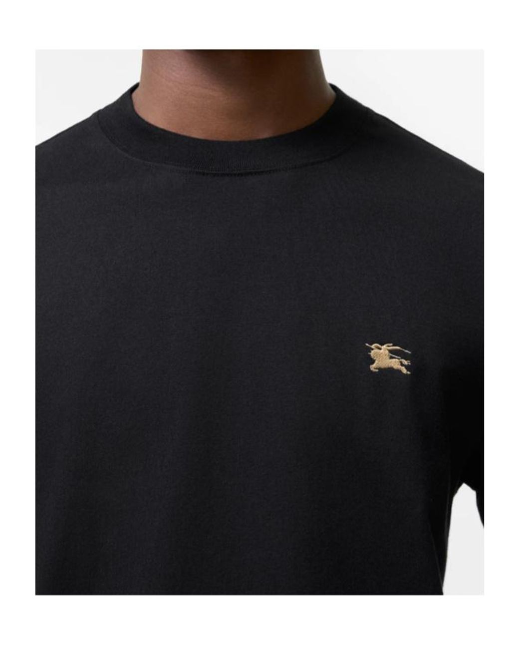 Burberry Black Ekd Embroidered Crewneck T-Shirt for men
