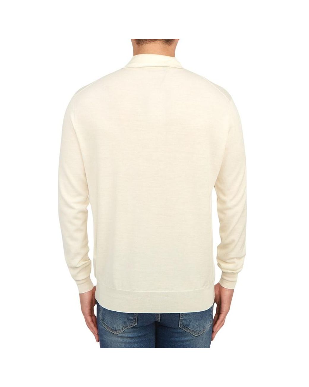 Lardini White Turn-Down Collar Short-Sleeve Polo Shirt for men