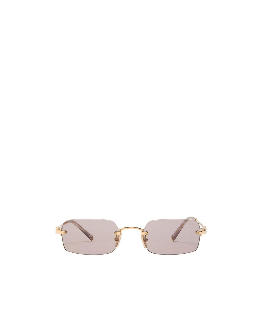 Miu Miu Pink Frameless Rectangular Sunglasses