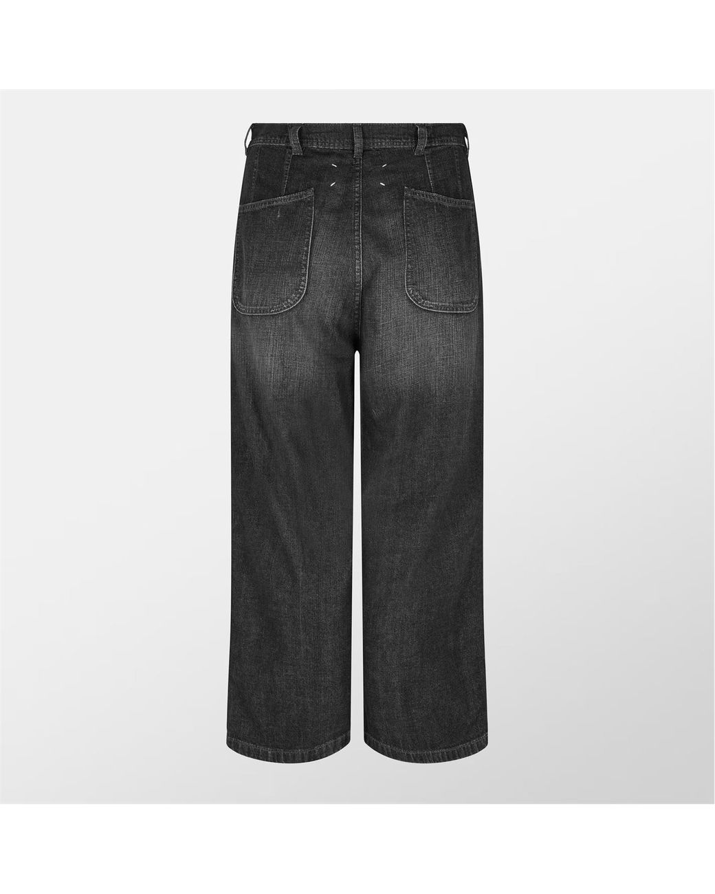 Maison Margiela Gray Belt-Lined Denim Trousers