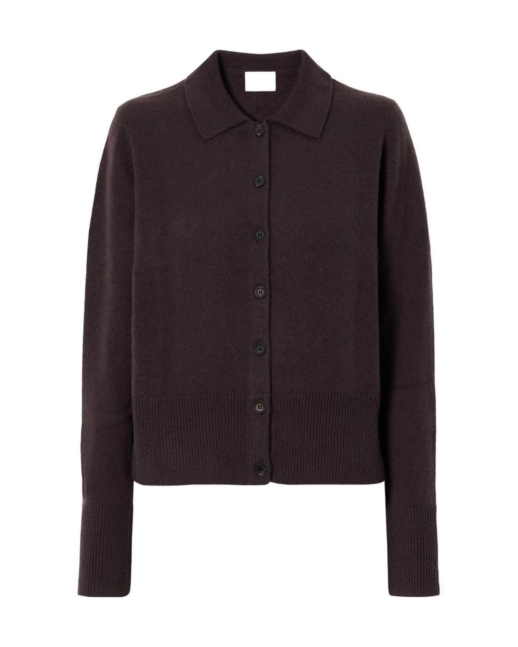 LeKasha Black Ribbed Cashmere Cardigan