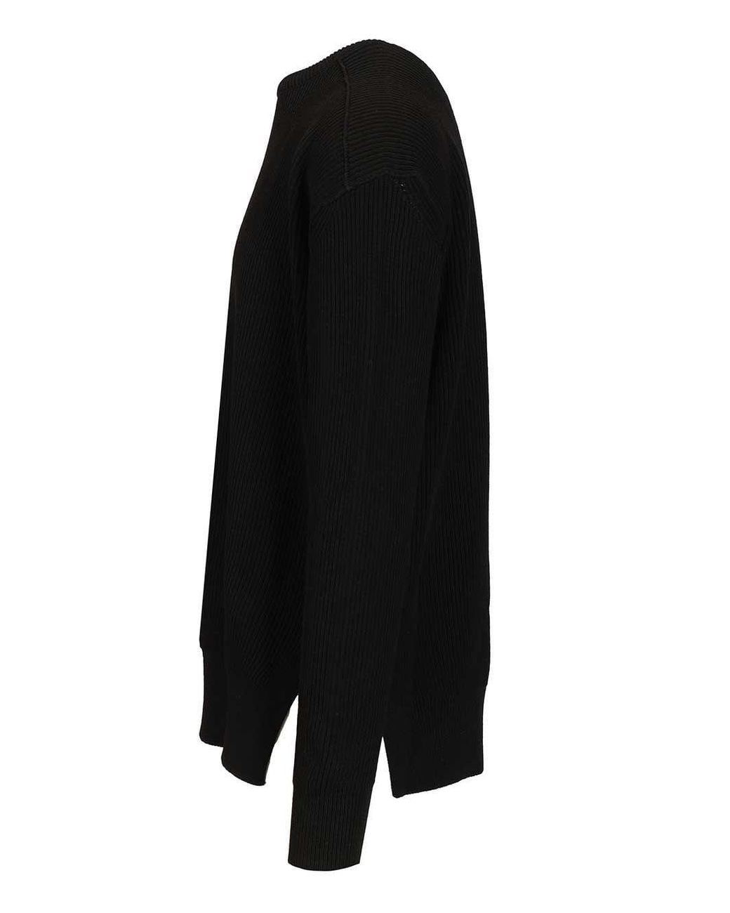 Rick Owens Black Jumbo Ribbed Knitted Sweater for men