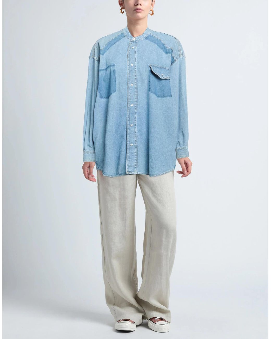 Maison Margiela Blue Light Wash Denim Shirt