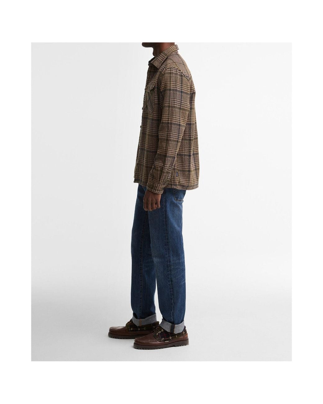 Barbour Brown Houndstooth Check Overshirt for men