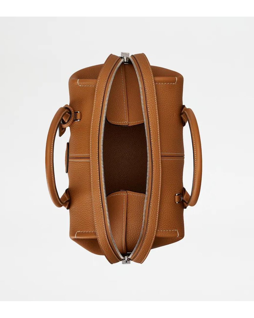 Tod's Brown Logo Embossed Tote Bag