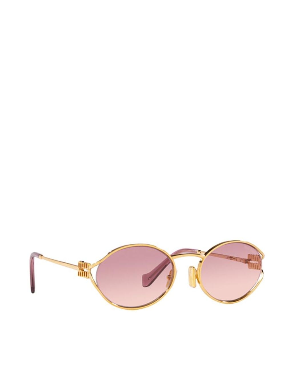 Miu Miu Pink Eyewear Oval Frame Sunglasses