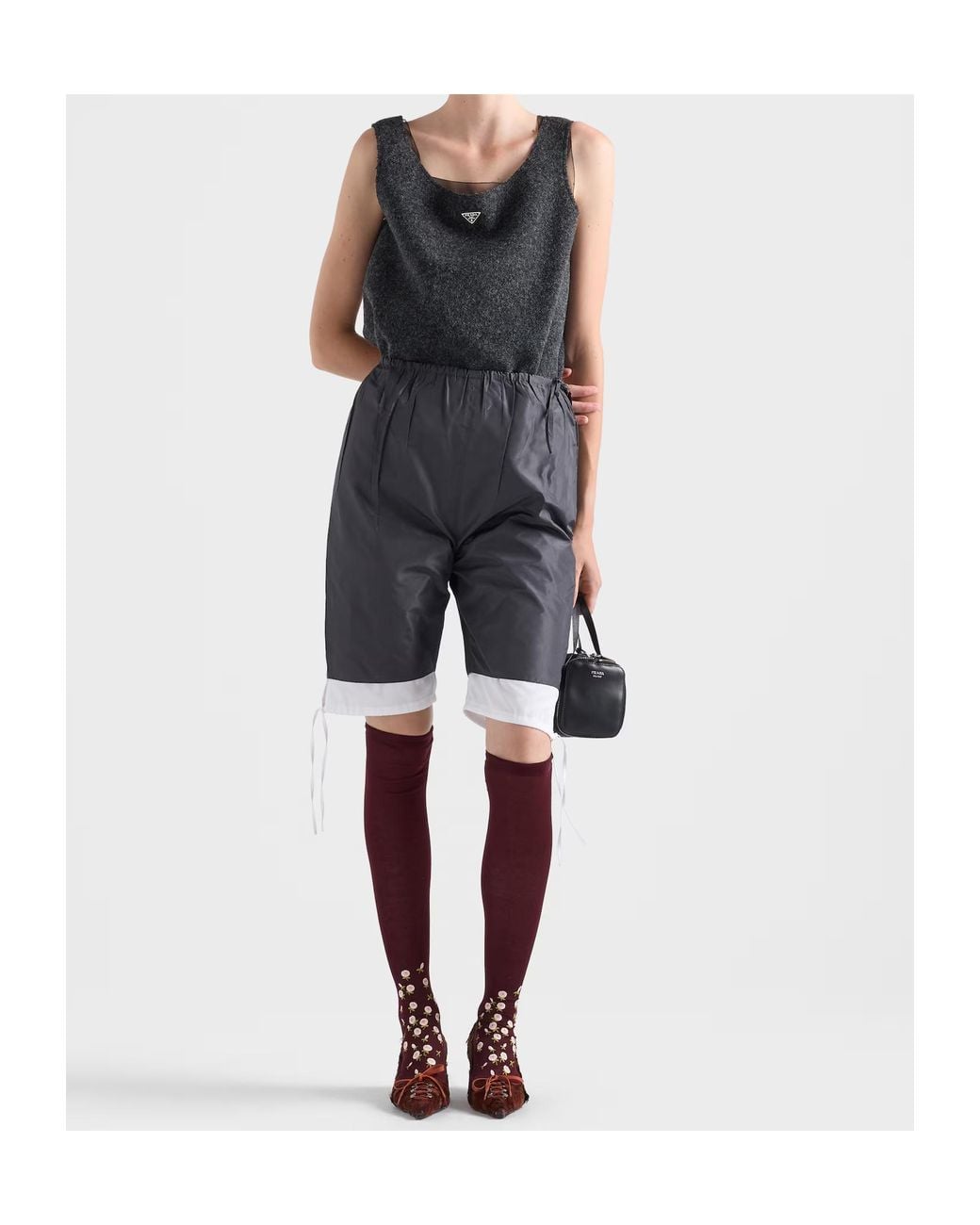 Prada Blue Taffeta Bermudas