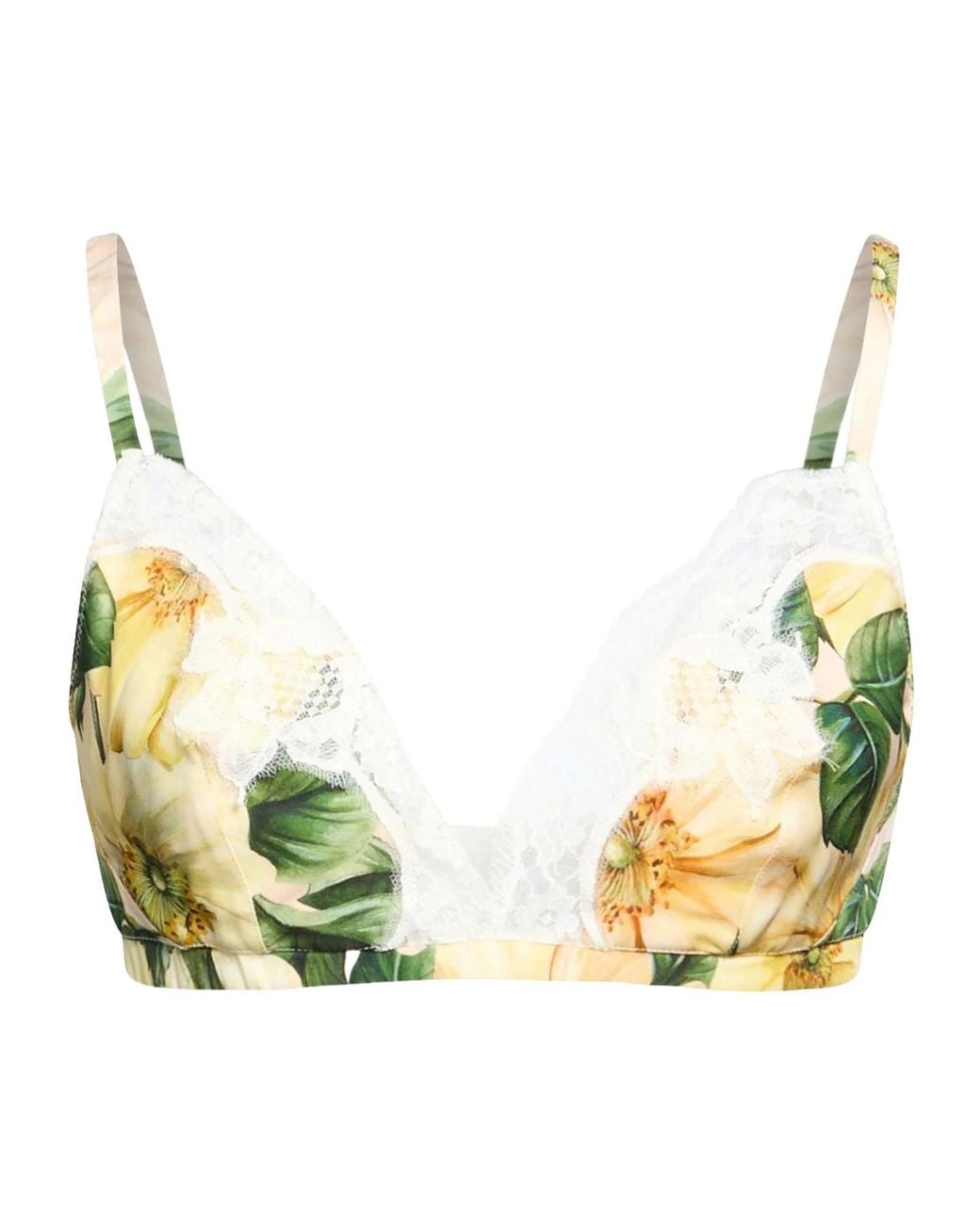 Dolce & Gabbana Metallic Floral Triangle Bra