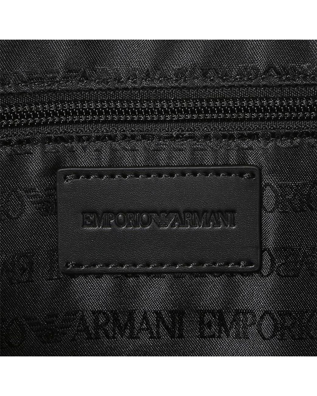 Emporio Armani Black Logo Zip Crossbody Bag for men
